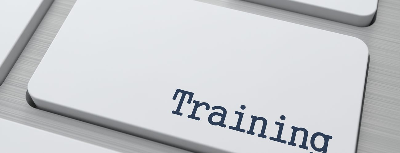 Training Button on Modern Computer Keyboard with Word Partners on It.